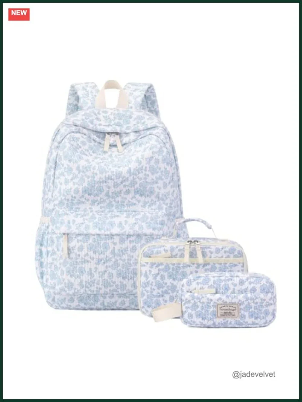 Corduroy Kids Backpack Set with Lunch Bag and Pencil Case, Elementary School